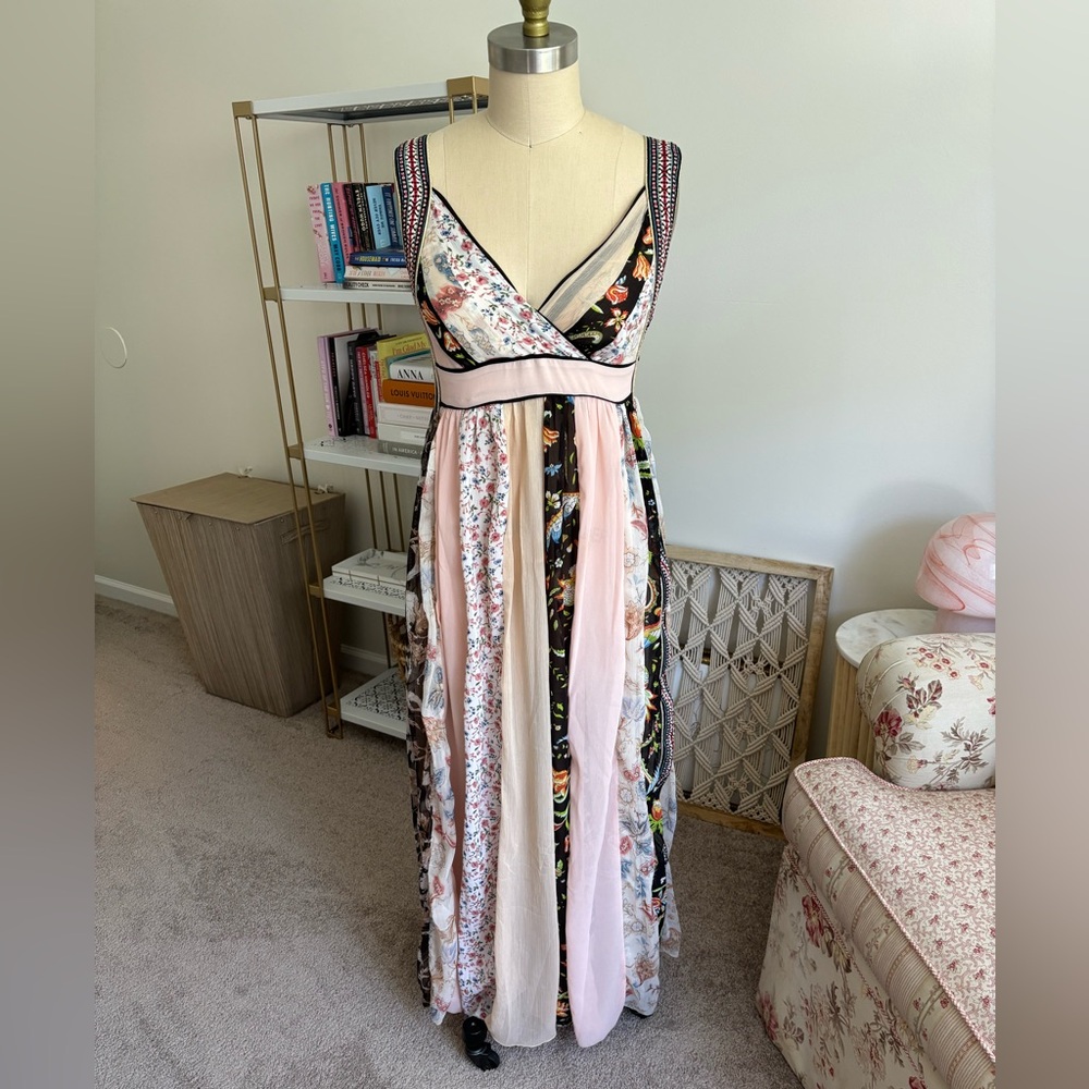 ALTAR’D STATE MAXI DRESS MUTI PATTERN COLOR BLOCK WEDDING GUEST